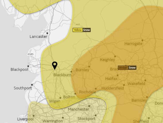 Amber weather warning issued by the Met Office