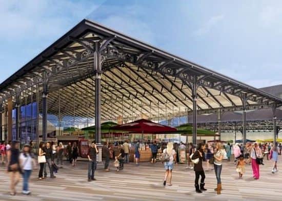 An impression of how Preston's new market hall will look