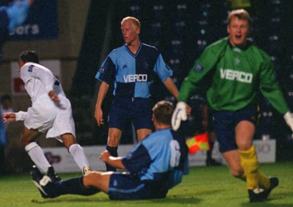 Kurt Nogan runs to celebrate after scoring Preston's winner against Wycombe at Adams Park in September 1998