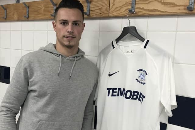 Billy Bodin after signing for Preston North End (photo courtesy of PNE)