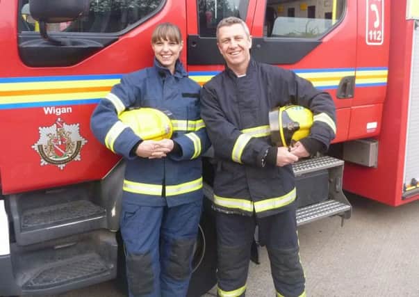 Natalie Hough and Simon Connor, the firefighter couple who had a surprise encounter when Natalie crashed her car right next to an RTC which Simon was already attending.