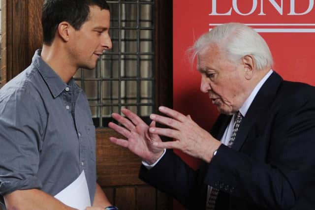 Bear Grylls (left) and Sir David Attenborough