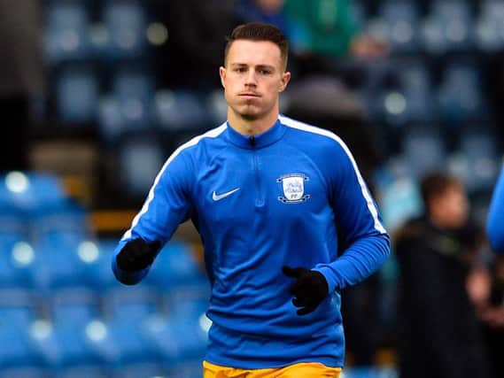 Billy Bodin warms up ahead of his Preston debut.