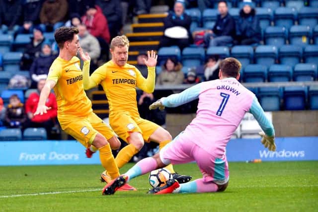 Daryl Horgan in the thick of the action at Wycombe.