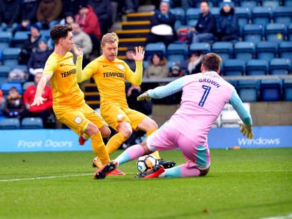 Daryl Horgan in the thick of the action at Wycombe.