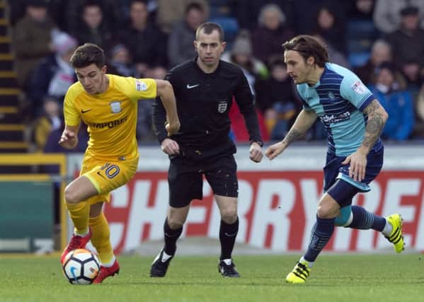 Josh Harrop starts an attack in PNE's win at Wycombe (photo: Dave Kendall)
