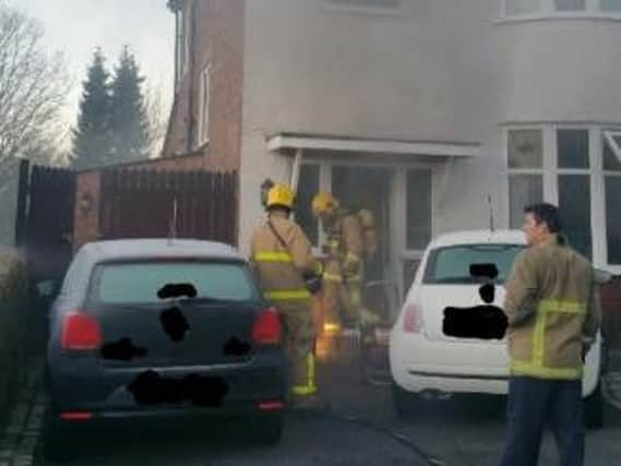 Firefighters tackle the blaze on Cromwell Road. Images courtesy of Lancashire Fire and Rescue Service
