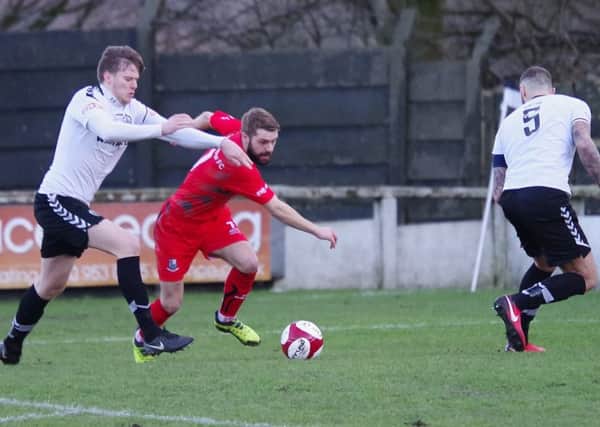 Alistair Waddecar in action against Mossley on Saturday