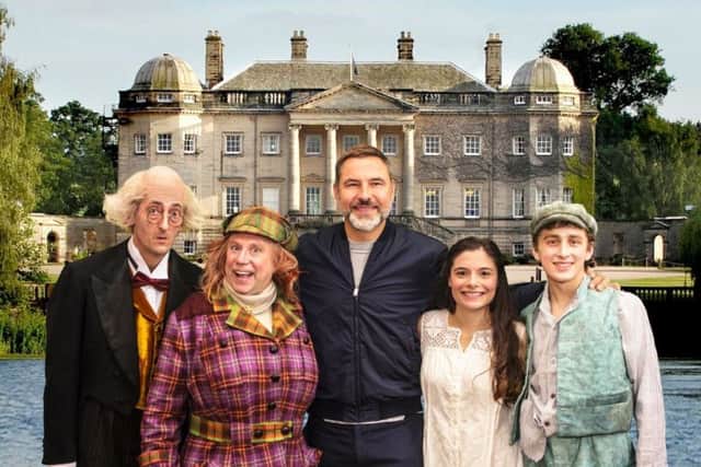 David Walliams with the cast of Awful Auntie