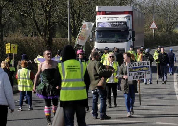 Protests at Cuadrilla's site near Blackpool