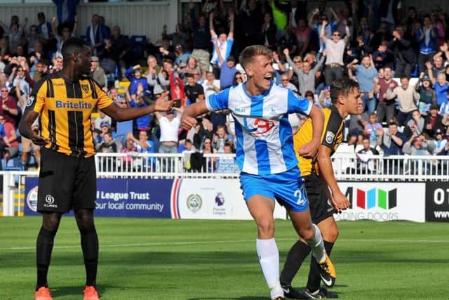 Connor Simpson scores his first goal for Hartlepool in September