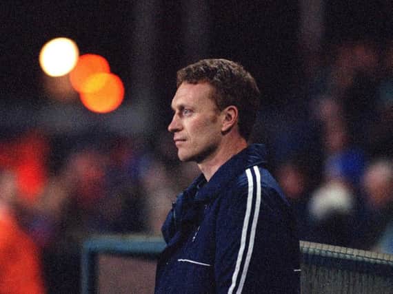 David Moyes during his first game in charge of PNE 20 years ago