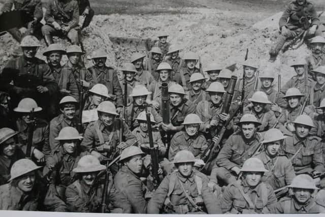 A platoon of the 1st/4th Battalion Kings Own Royal Lancaster Regiment on the Somme 1916