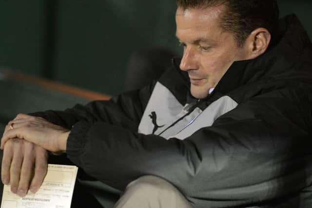 Graham Westley in his final game in charge of PNE at Yeovil in February 2013