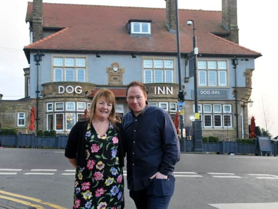 General Manager Jonathan Parkinson and Licensee Catherine Ball at the Dog Inn pub.