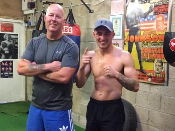 Reece MacMillan with trainer John Donaghy.