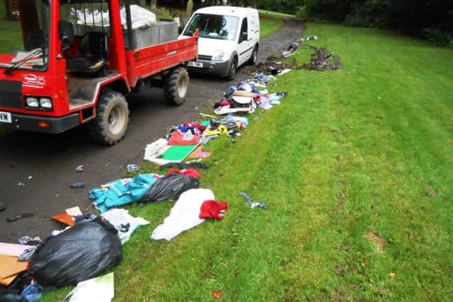 Flytipping at Preston cemetery