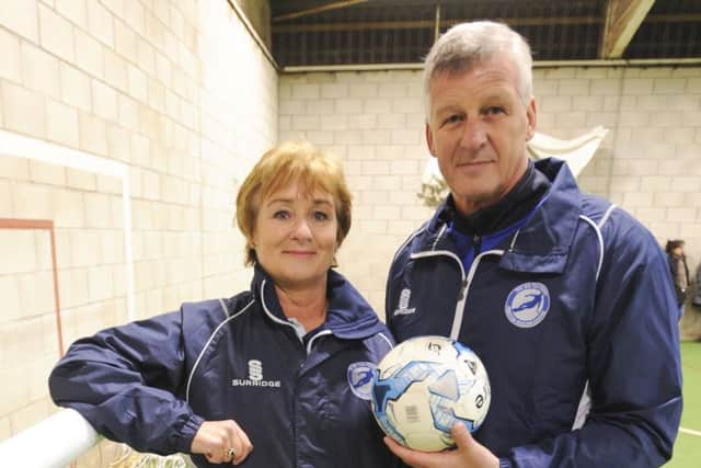 Peter Mason and Kath Mason from the Sir Tom Finney Soccer Centre