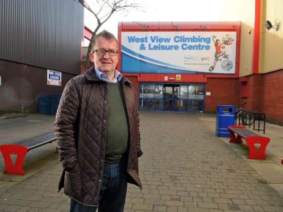 Coun Peter Kelly at West View Leisure Centre