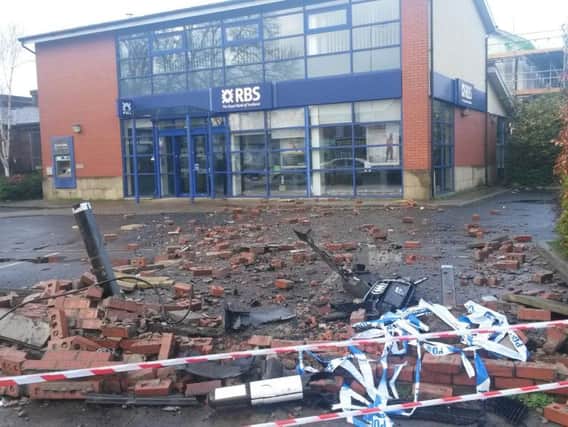 The damage outside RBS on Lytham Road