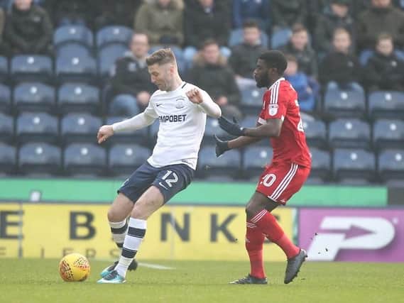 Paul Gallagher in the thick of the action against Birmingham.