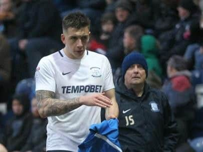 Jordan Hugill trudges off after picking up a head injury against Birmingham.