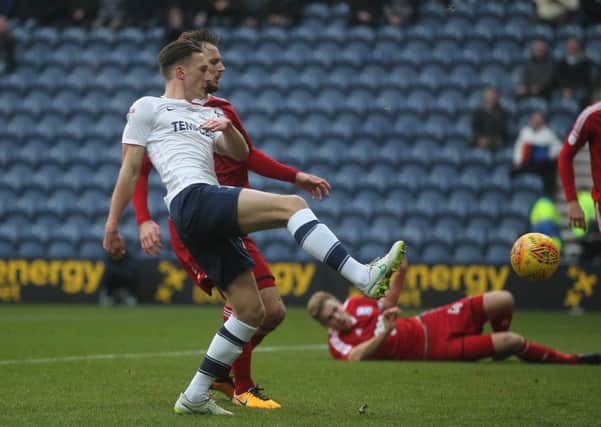 Ben Davies finds the net for his first goal in Preston colours