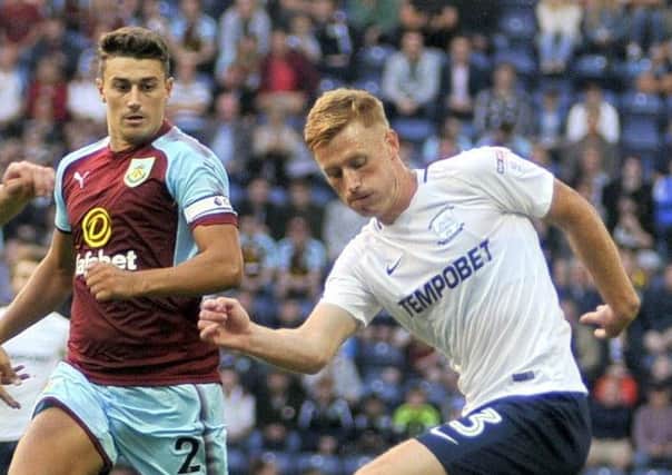 Eoin Doyle in pre-season action for Preston against Burnley at Deepdale