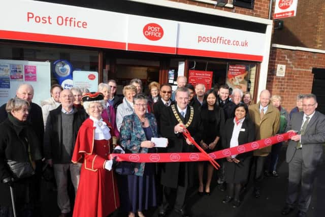 In 2014, the refurbished Garstang Post Office was re-opened by The Mayor of Garstang, coun Chris Ryan, assisted by Town Crier Hilary McGrath, County coun Sandra Perkins and the Post Mistress Anita Patel, her family and customers.