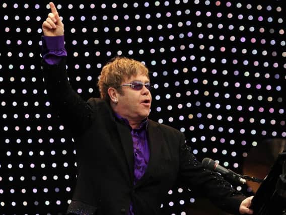 Sir Elton John on stage in Blackpool in June 2012