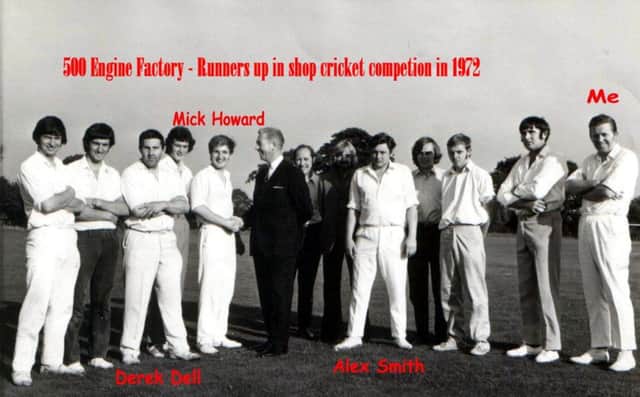 Leyland Motors 500 engine factory runners up in shop cricket competition in 1972