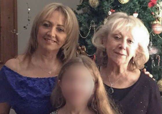 Denise Courtney and her daughter with her sister Shelagh Connor at Christmas 2017