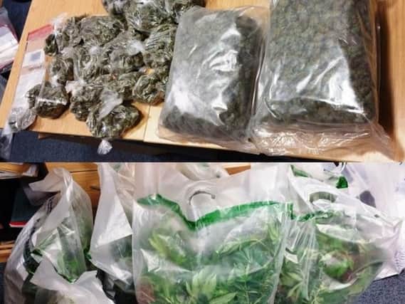 The drugs seized from a home in Preston