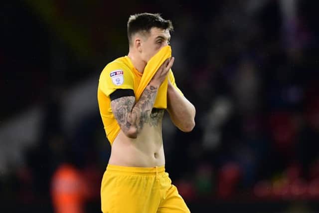 Jordan Hugill after the final whistle at Sheffield United last Saturday