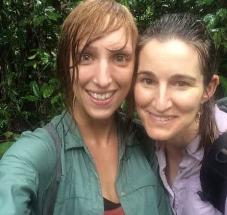 Rebecca Cliffe, with wildlife photographer Suzi Eszterhas in Costa Rica