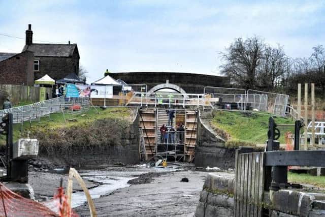 Urgent repairs were made to the waterway's bottom gate.