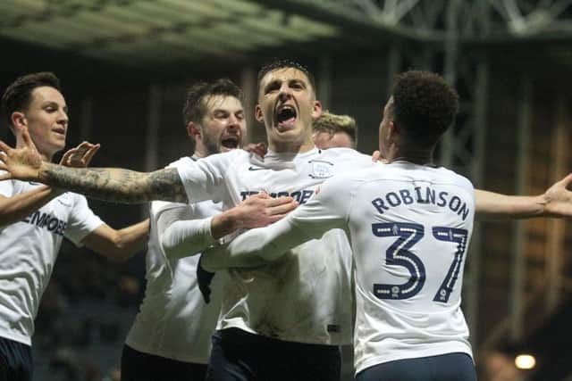 Jordan Hugill celebrates scoring for PNE