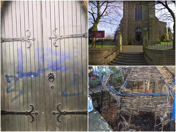 St Paul's Church's doors and the children's playhouse at Little People at The Limes were both targeted by vandals last week.