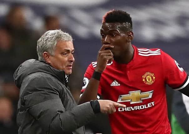 Manchester United manager Jose Mourinho and midfielder Paul Pogba