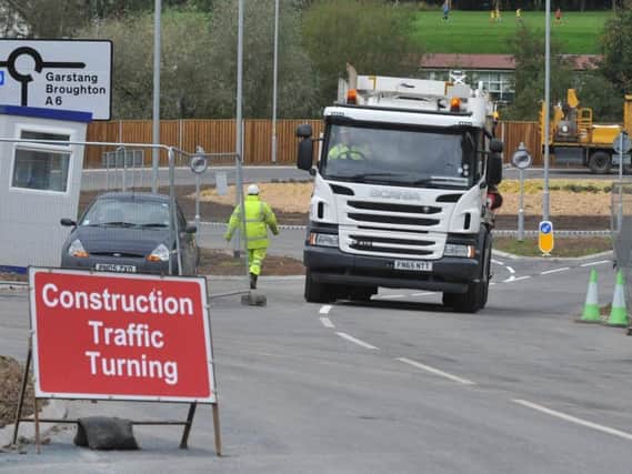 Work on Broughton Bypass last year. A reader asks why the speed limit in Broughton was changed