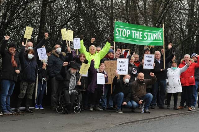 Photo Neil Cross
The Stink Bomb action group holding a demonstration protesting about the stench from the Clayton Hall Landfill site