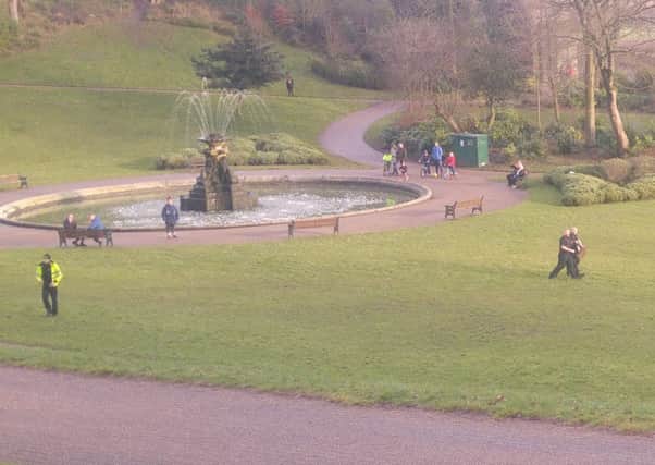 The Miller Fountain in Avenham Park, Preston, where police arrested a man on suspicion of possessing drugs.