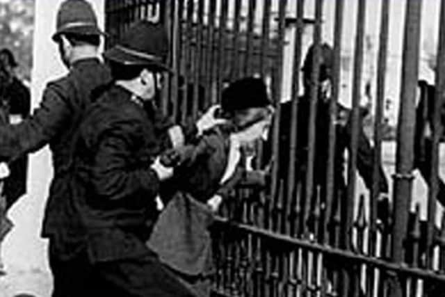 Emily Rigby being arrested in 1907