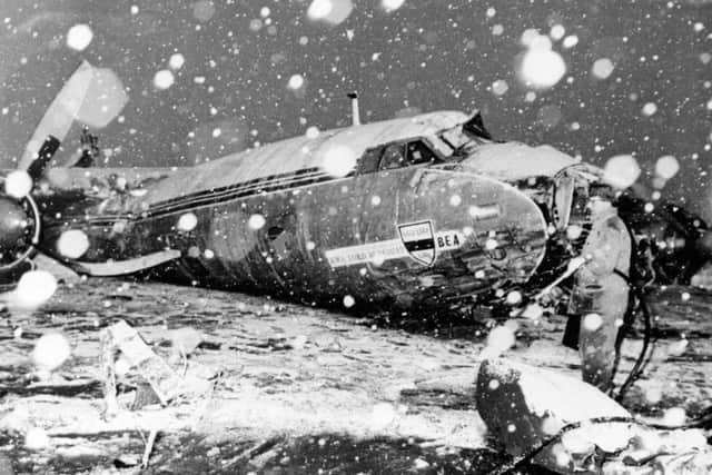 The wreckage of the British European Airways plane which crashed in Munich on February 6, 1958