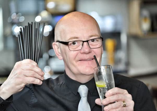 Picture by Julian Brown 10/02/18

Withy Arms, Leyland, pub landlord John Travill with the new paper straws after banning plastic straws under the single-use-plastic ban campaign

NB. Lee not available for pictures