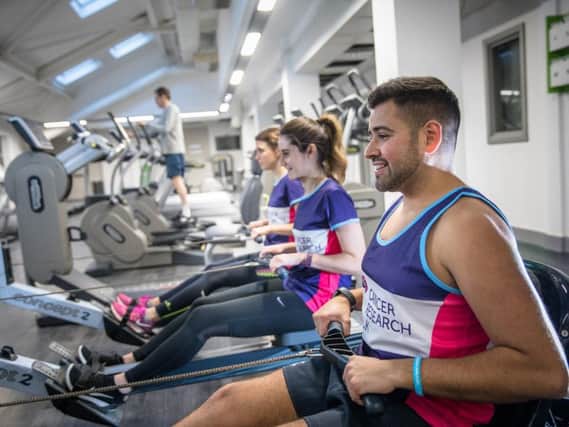 Rowers taking part in the CRUK challenge
