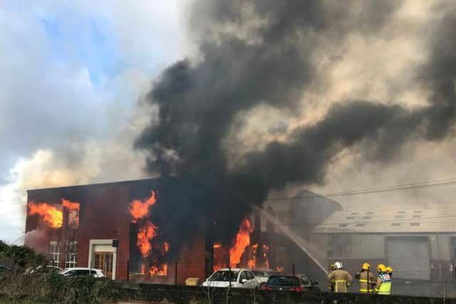 Ten fire engines containing more than 50 firefighters, two aerial ladder platforms and a fire service stinger were all called in to help battle the raging fire. PIC: Steve Williams