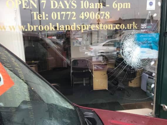 Police say Brooklands Motor Company on Blackpool Road was targeted overnight between 5.30pm on February 7 and 9.30am on February 8.