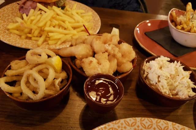 The calamari and tempura prawns were a nice way to start the meal.