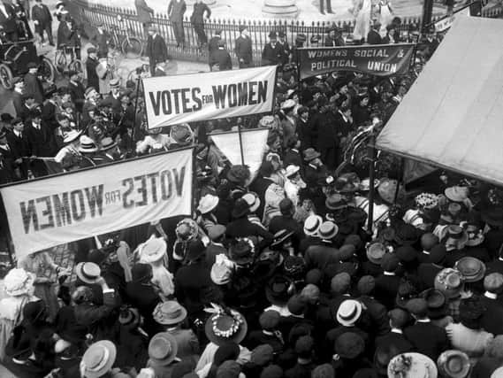 Protesters campaign for women votes